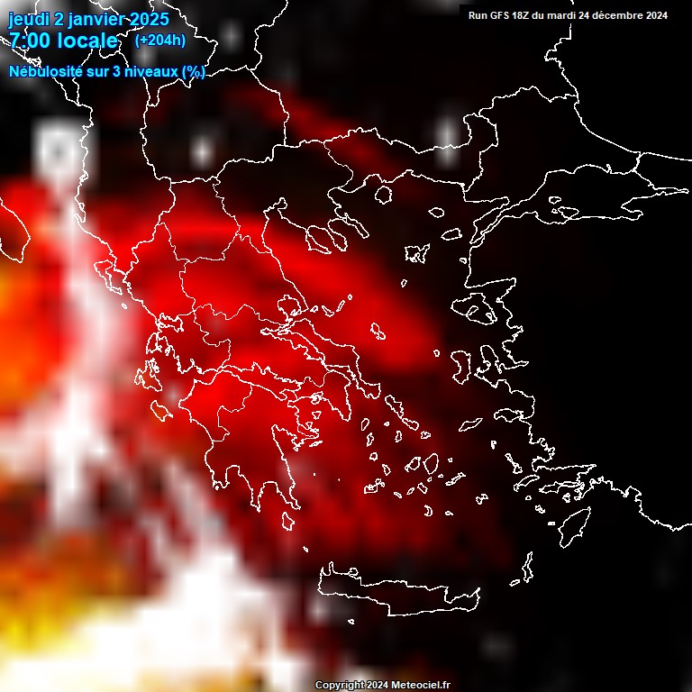 Modele GFS - Carte prvisions 