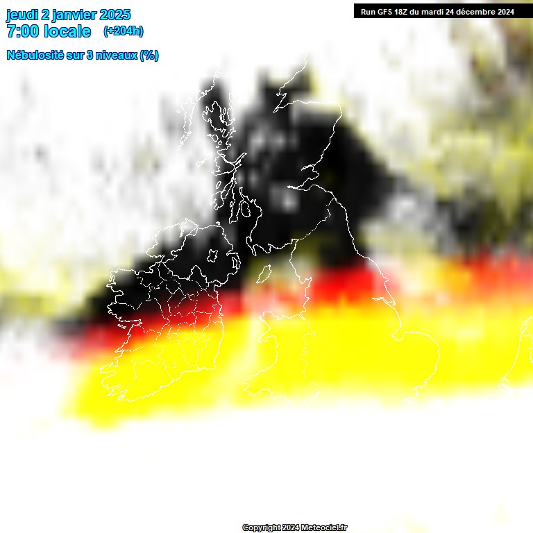 Modele GFS - Carte prvisions 