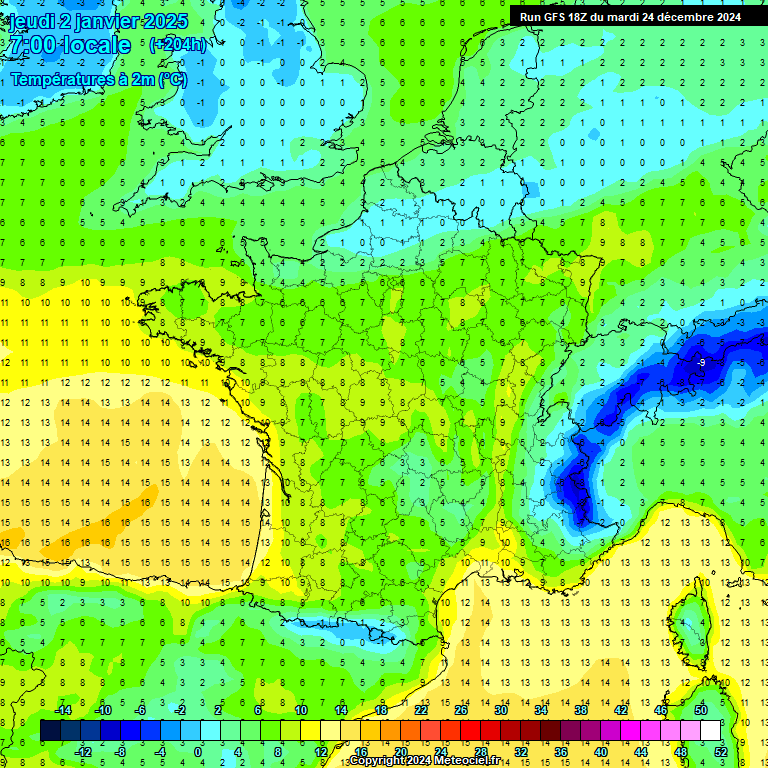 Modele GFS - Carte prvisions 