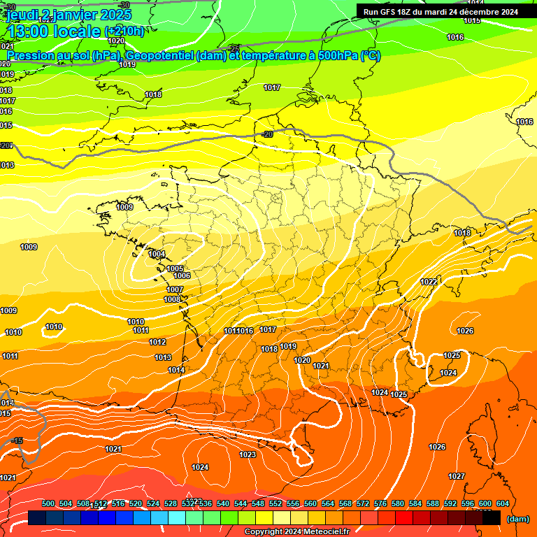 Modele GFS - Carte prvisions 