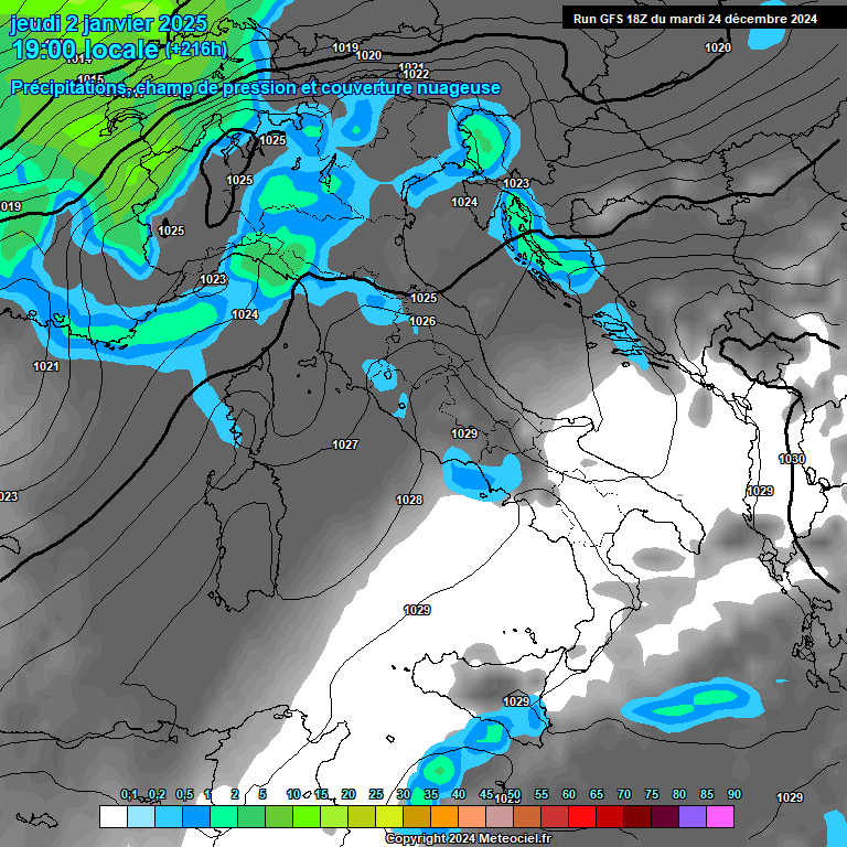 Modele GFS - Carte prvisions 