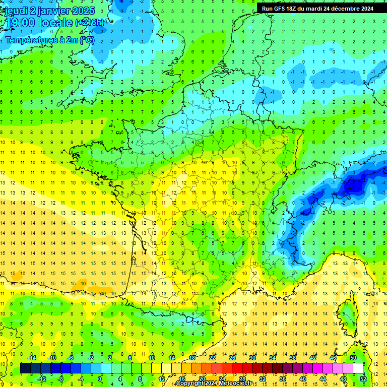 Modele GFS - Carte prvisions 