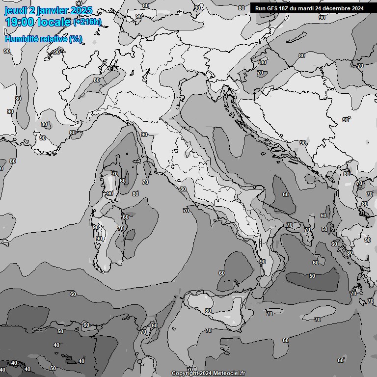 Modele GFS - Carte prvisions 