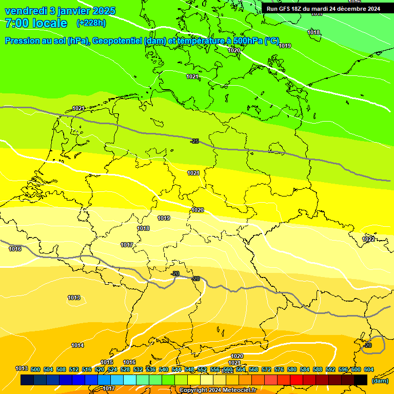 Modele GFS - Carte prvisions 