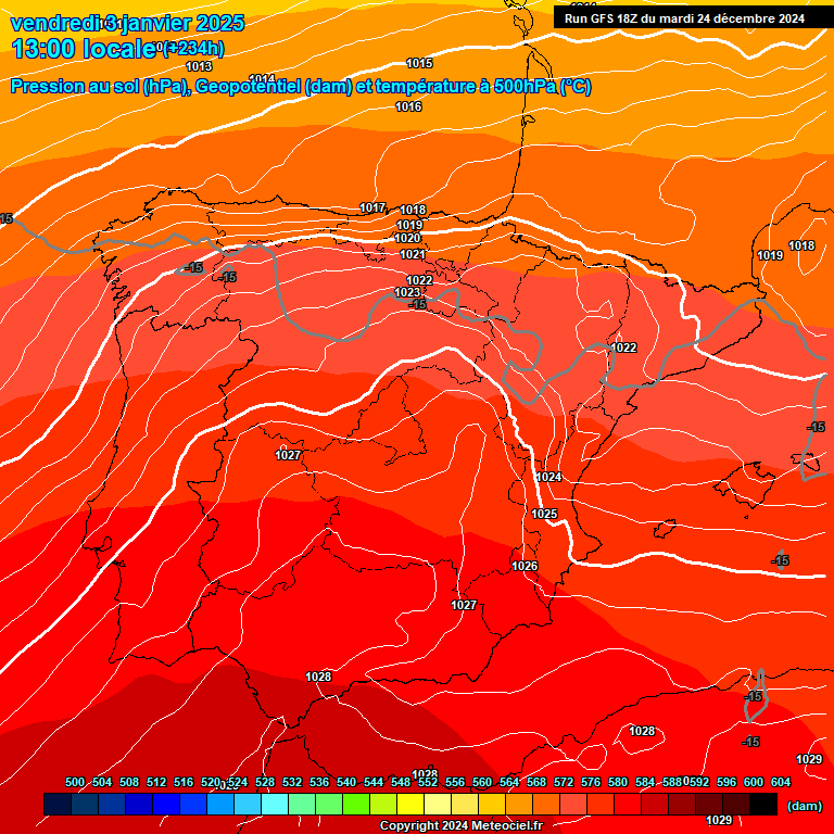 Modele GFS - Carte prvisions 