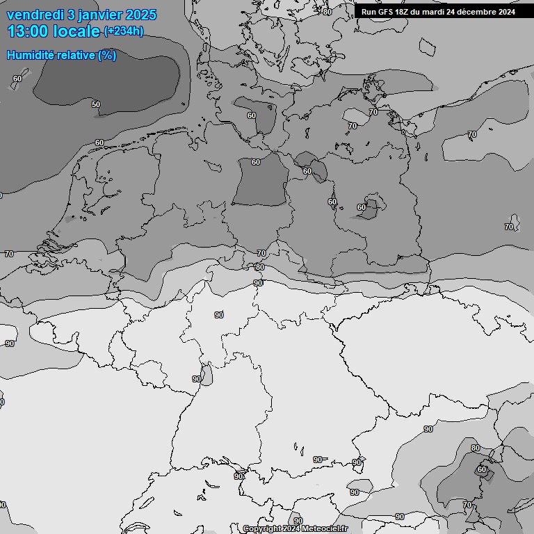 Modele GFS - Carte prvisions 