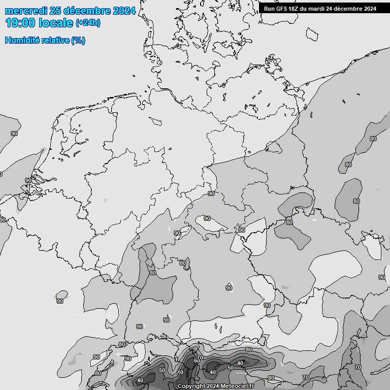 Modele GFS - Carte prvisions 