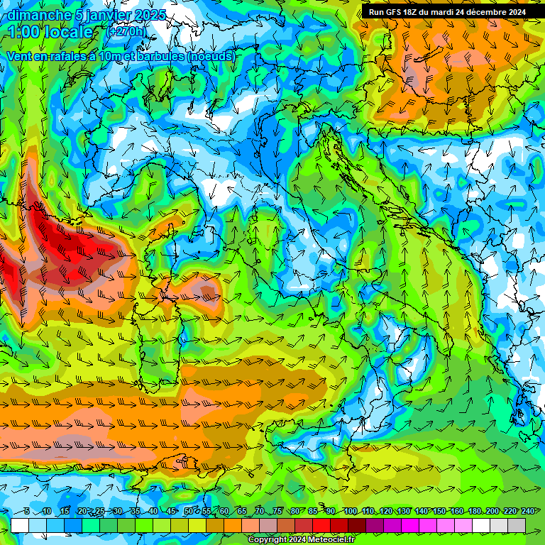 Modele GFS - Carte prvisions 