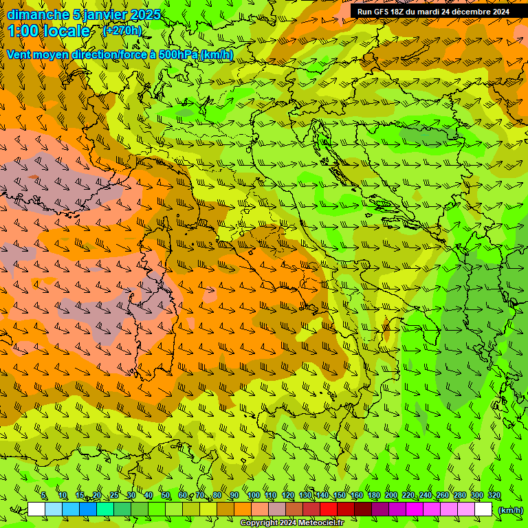 Modele GFS - Carte prvisions 