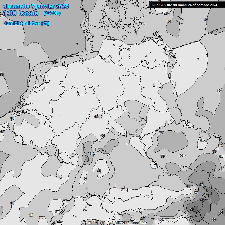 Modele GFS - Carte prvisions 