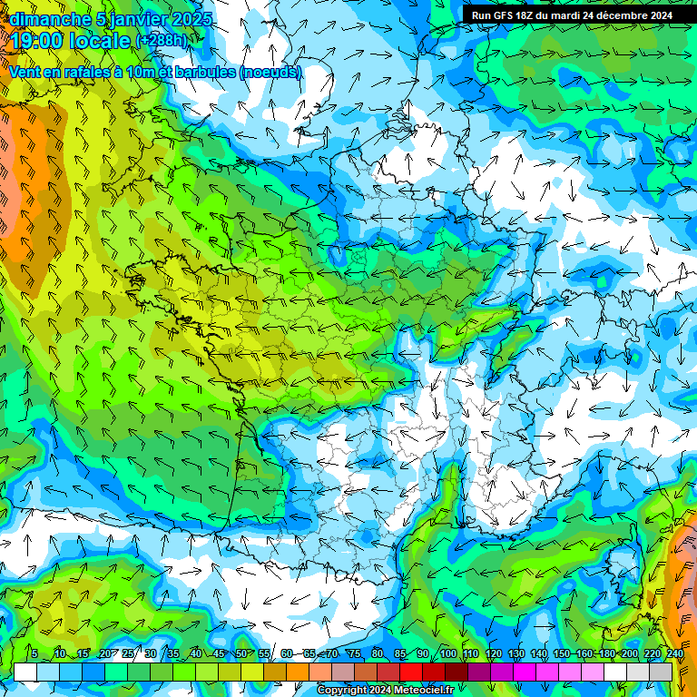 Modele GFS - Carte prvisions 