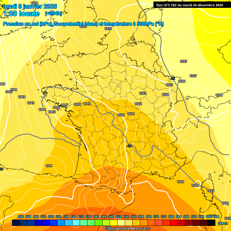 Modele GFS - Carte prvisions 