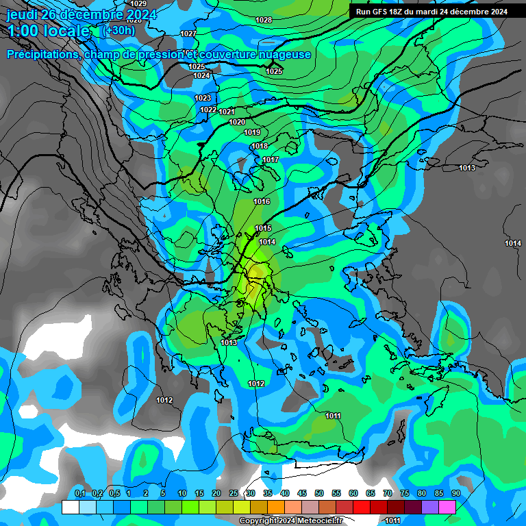 Modele GFS - Carte prvisions 