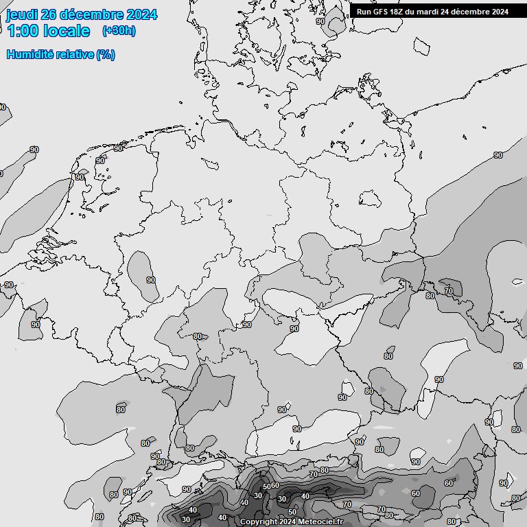 Modele GFS - Carte prvisions 