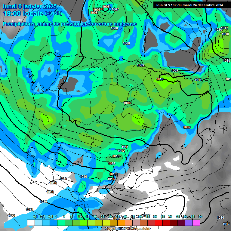 Modele GFS - Carte prvisions 