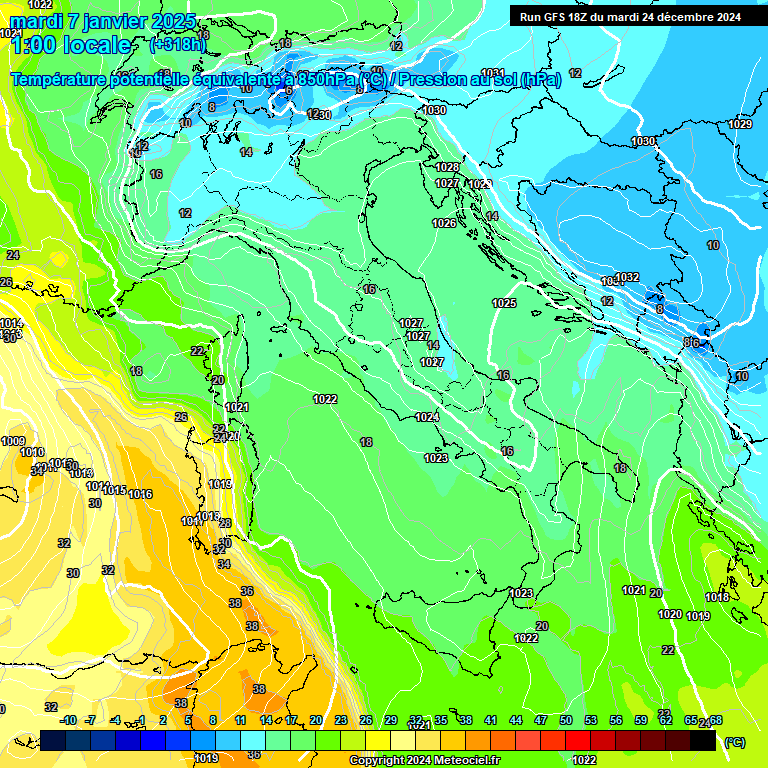 Modele GFS - Carte prvisions 