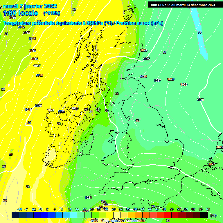 Modele GFS - Carte prvisions 