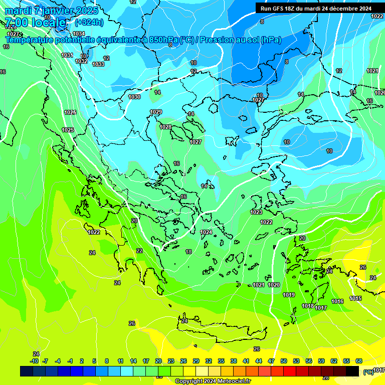 Modele GFS - Carte prvisions 