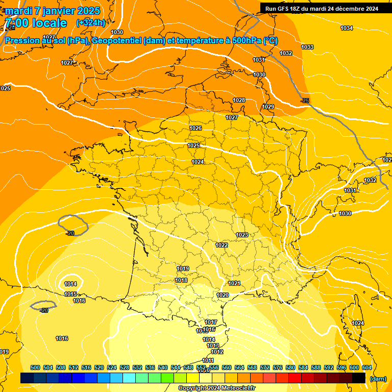 Modele GFS - Carte prvisions 