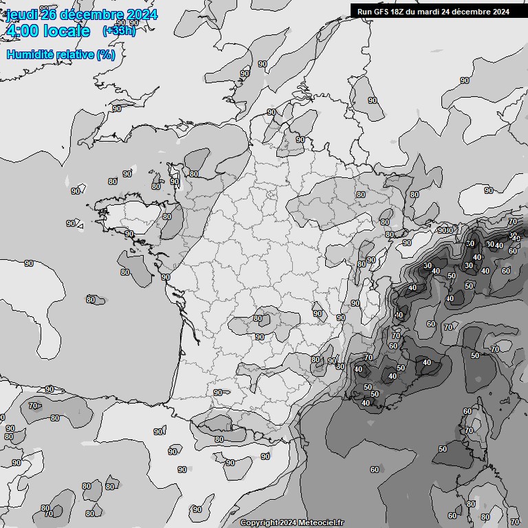 Modele GFS - Carte prvisions 