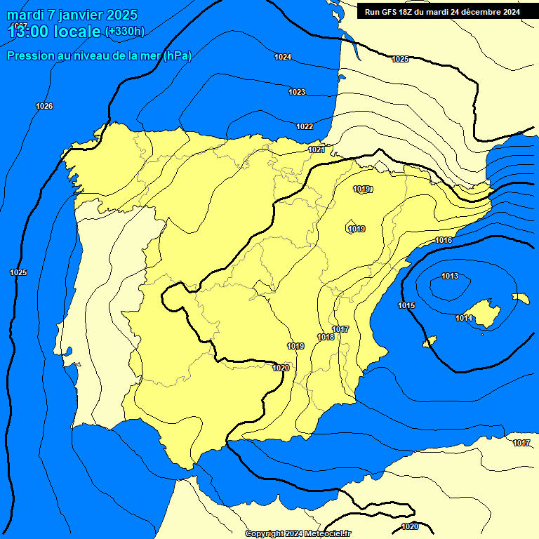 Modele GFS - Carte prvisions 