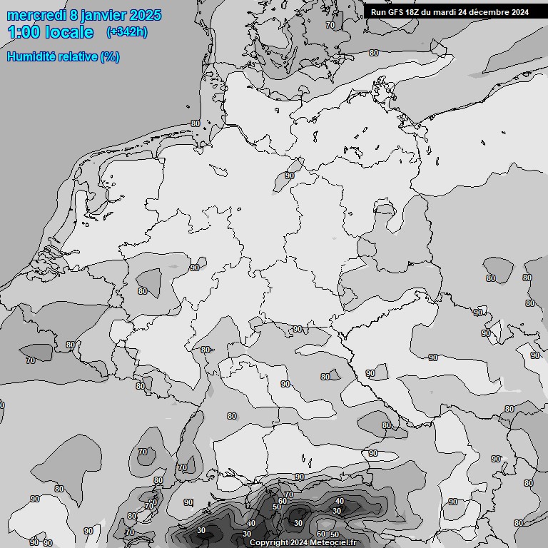 Modele GFS - Carte prvisions 