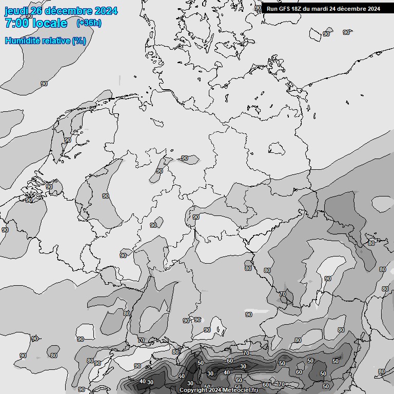 Modele GFS - Carte prvisions 