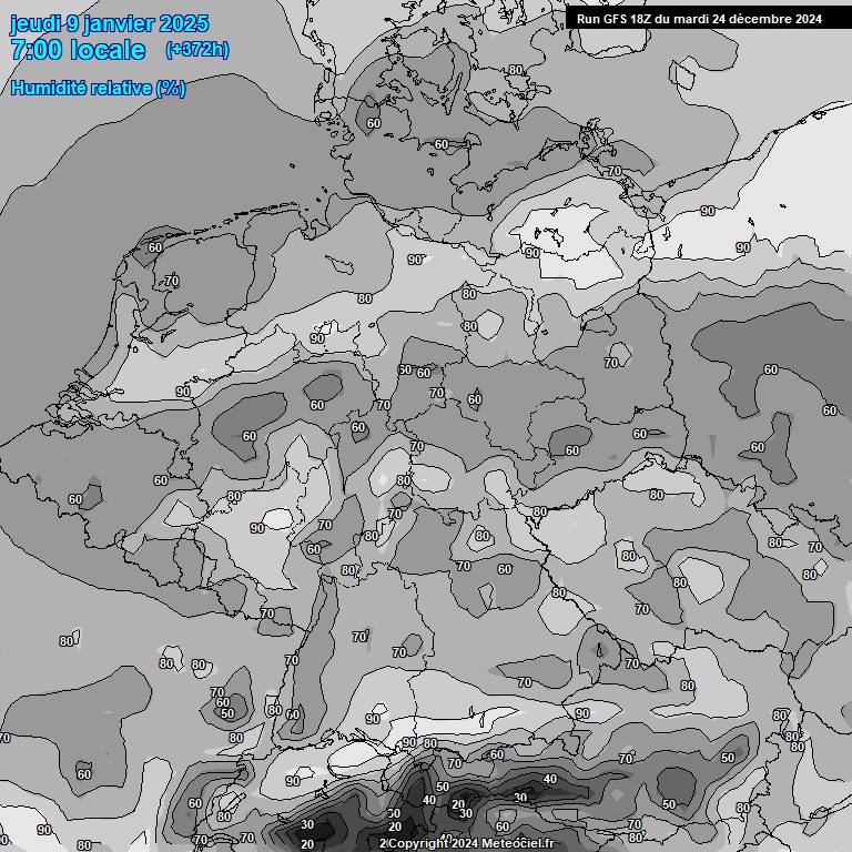 Modele GFS - Carte prvisions 