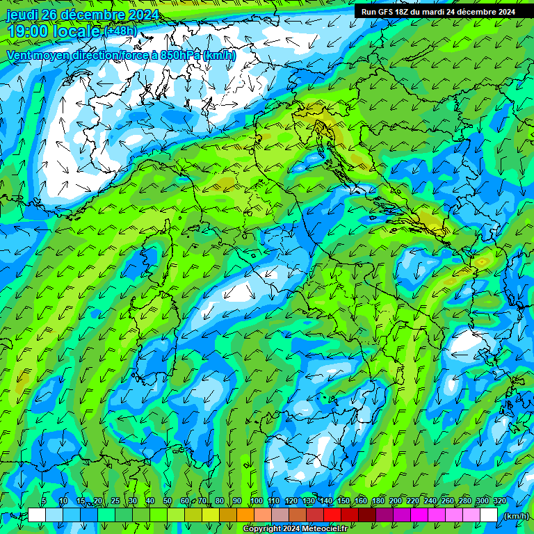 Modele GFS - Carte prvisions 