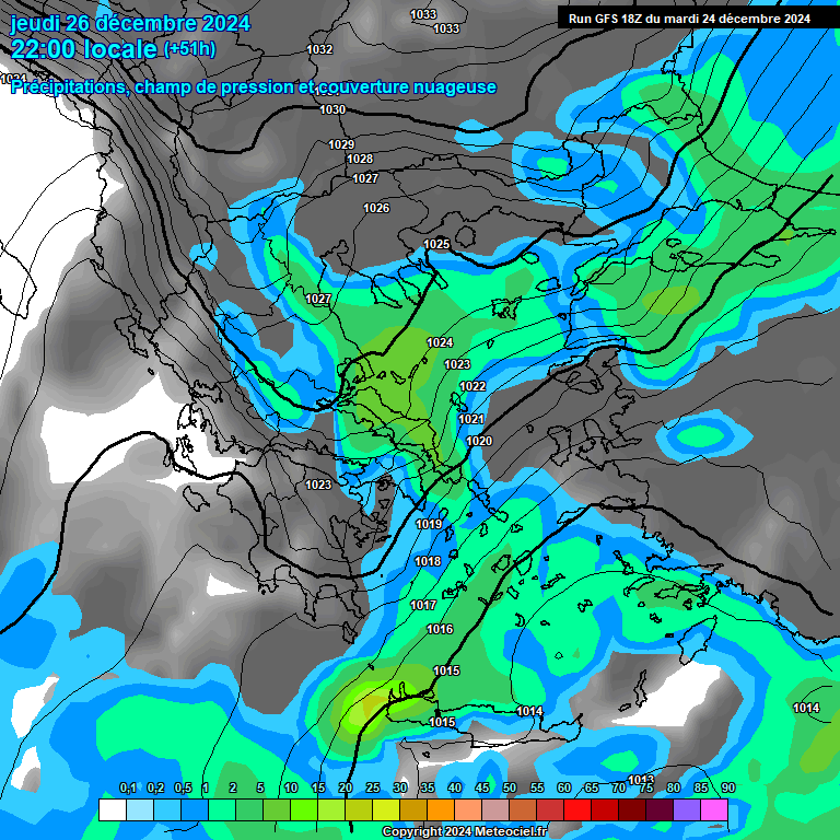 Modele GFS - Carte prvisions 