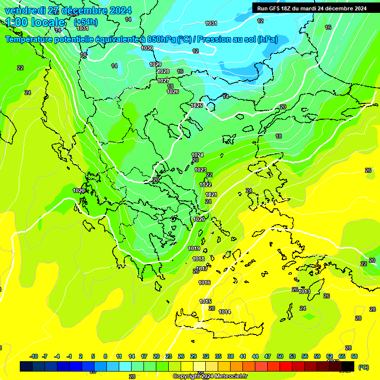 Modele GFS - Carte prvisions 