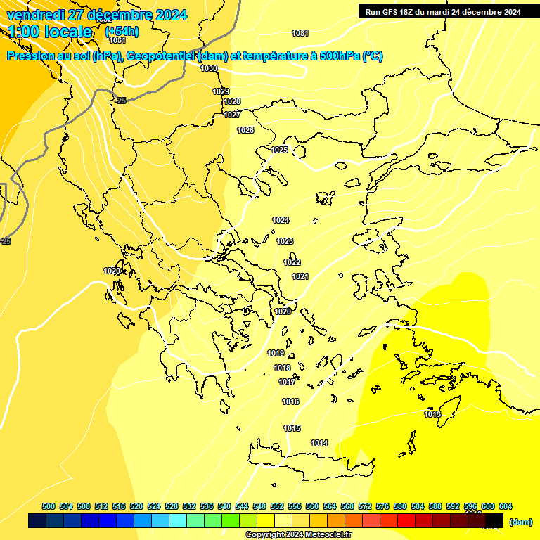 Modele GFS - Carte prvisions 