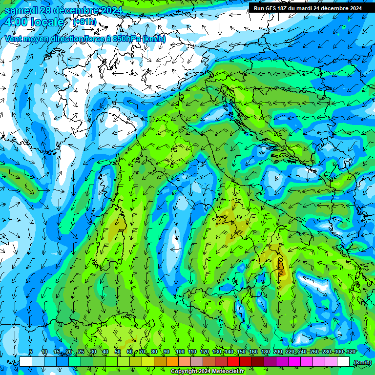 Modele GFS - Carte prvisions 