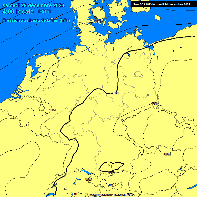 Modele GFS - Carte prvisions 