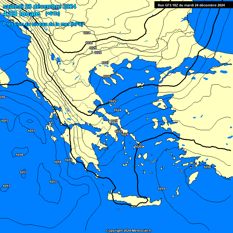 Modele GFS - Carte prvisions 