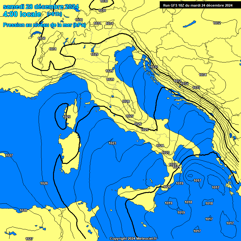 Modele GFS - Carte prvisions 