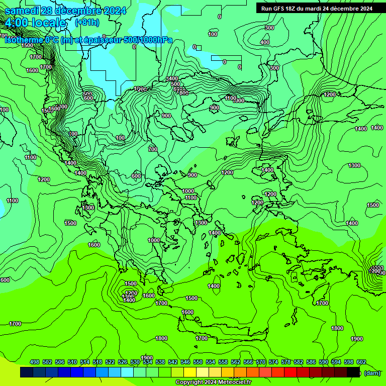 Modele GFS - Carte prvisions 