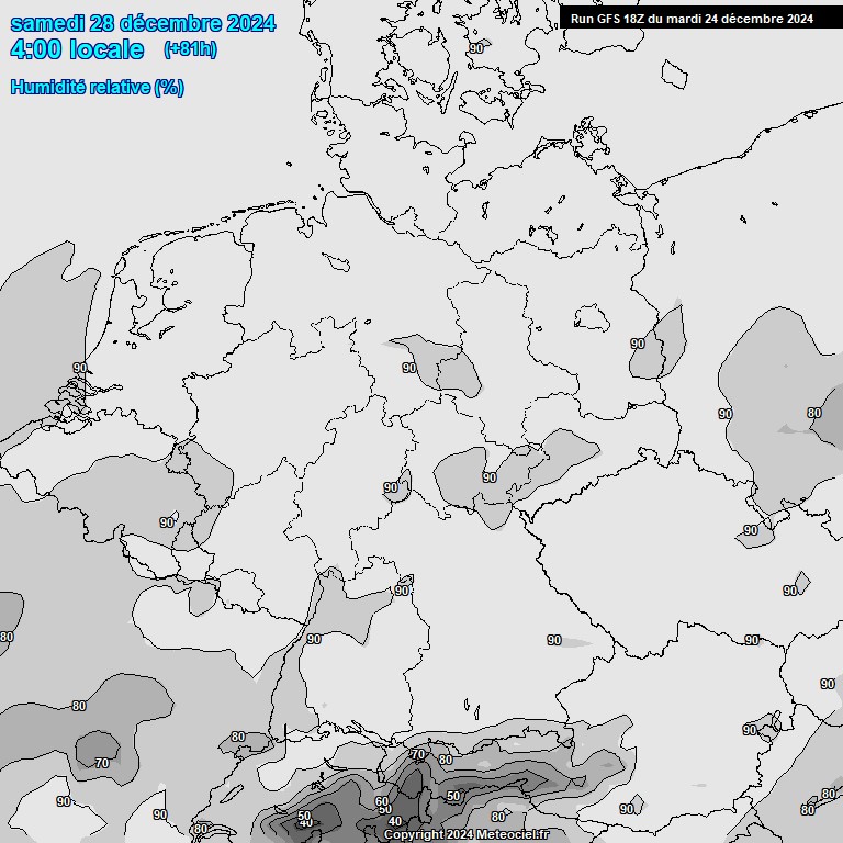 Modele GFS - Carte prvisions 