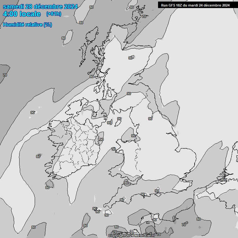 Modele GFS - Carte prvisions 