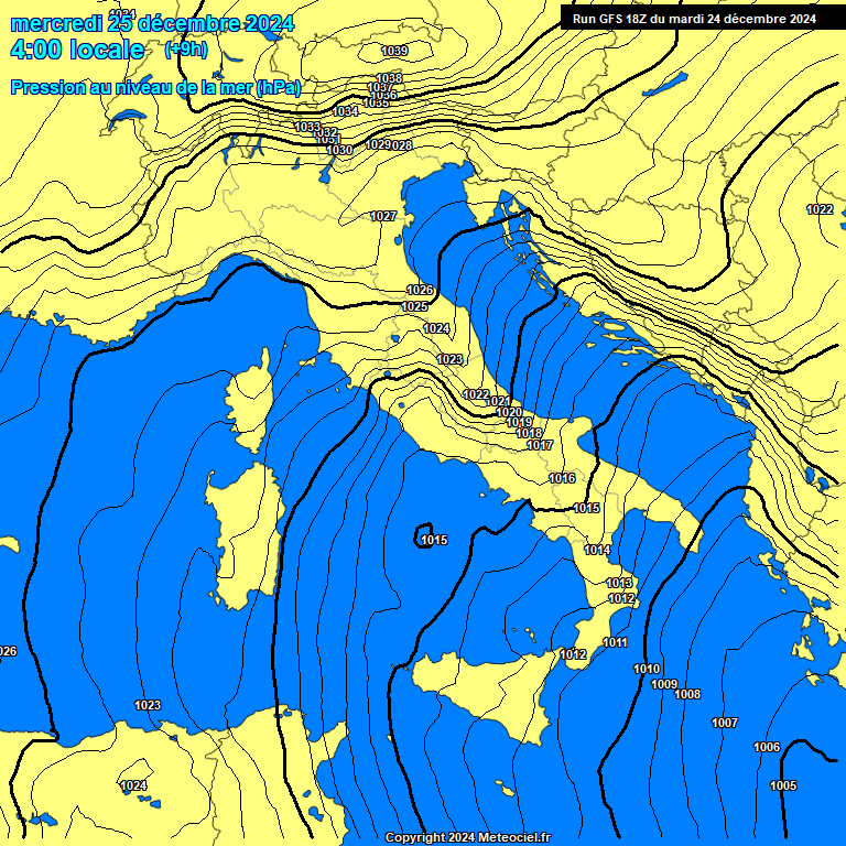 Modele GFS - Carte prvisions 