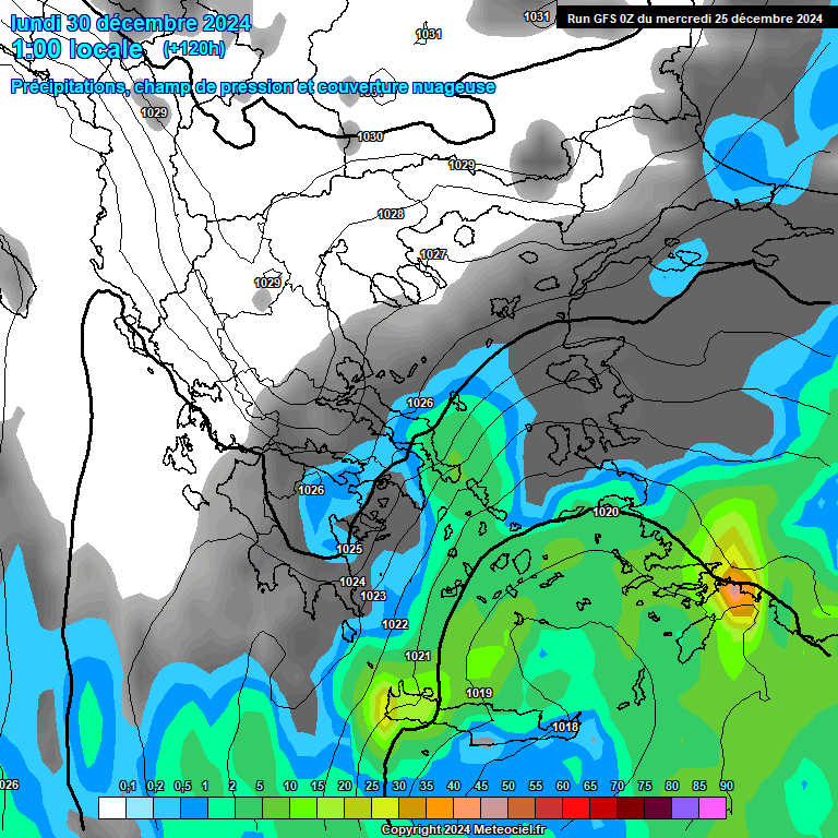 Modele GFS - Carte prvisions 