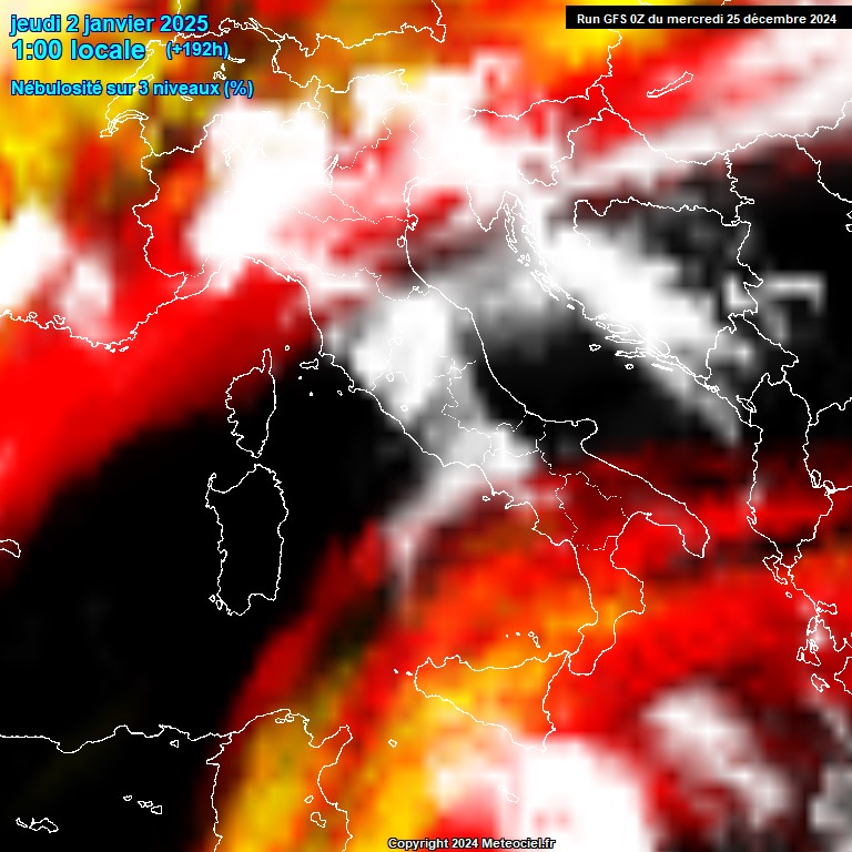 Modele GFS - Carte prvisions 