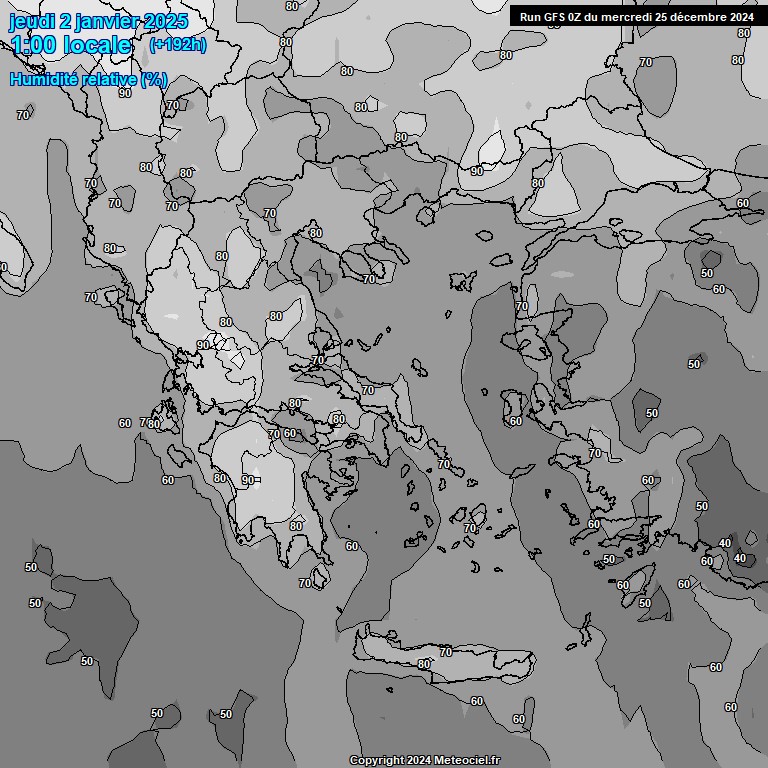 Modele GFS - Carte prvisions 