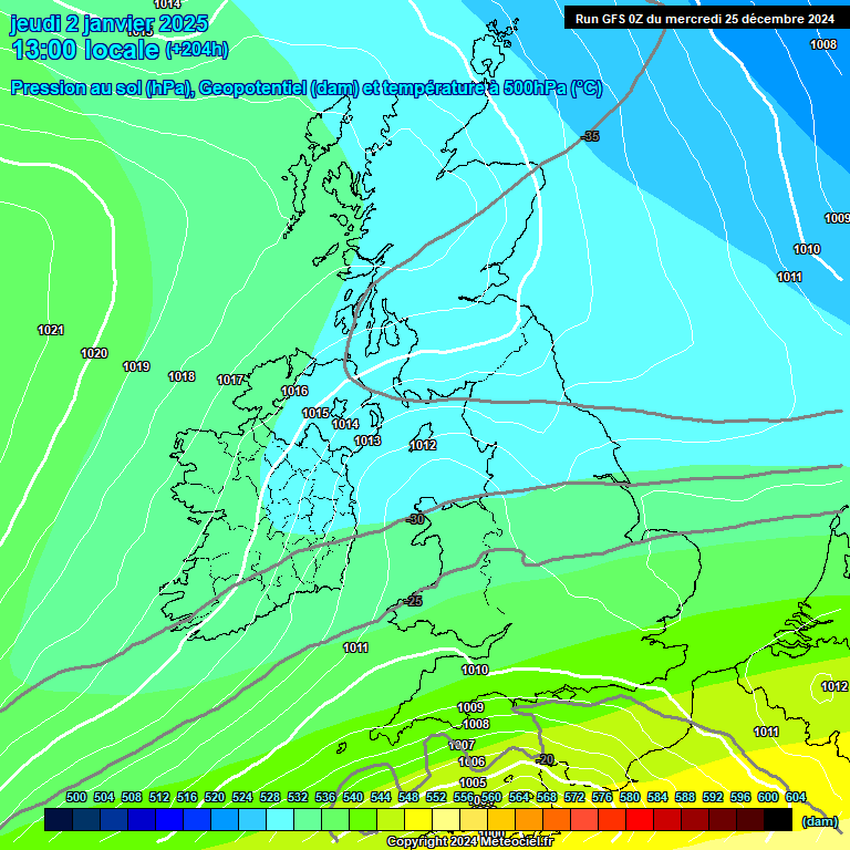 Modele GFS - Carte prvisions 