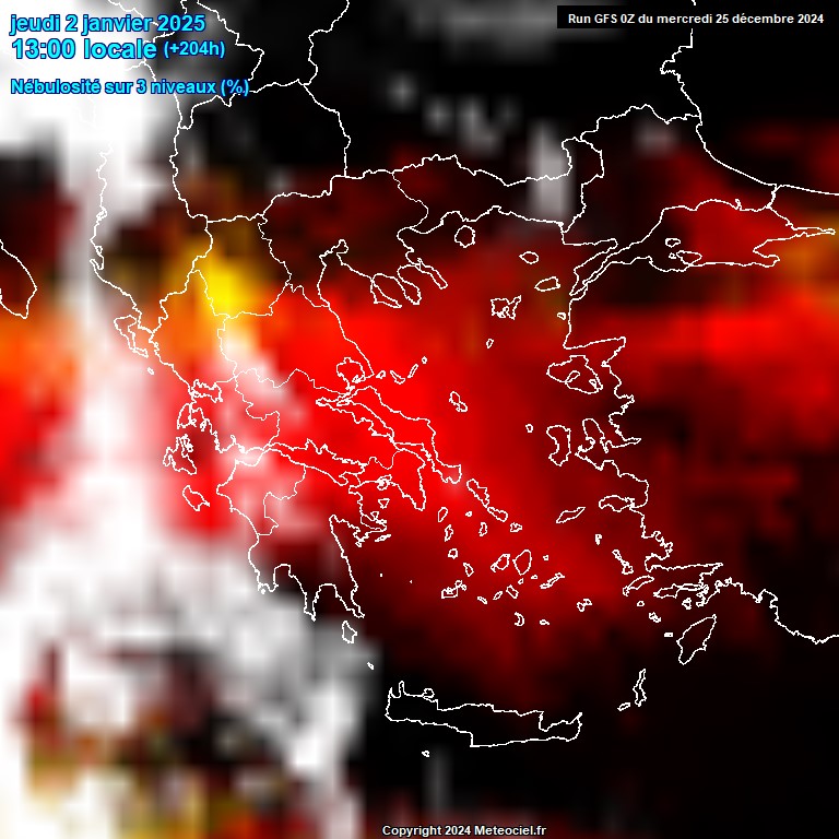 Modele GFS - Carte prvisions 