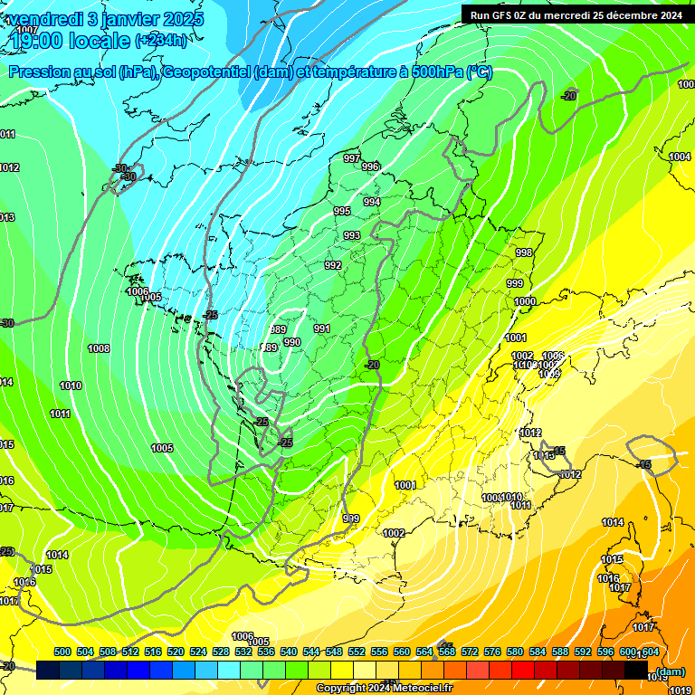 Modele GFS - Carte prvisions 