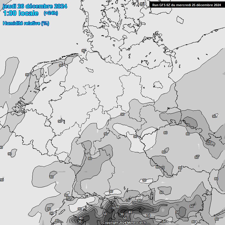 Modele GFS - Carte prvisions 