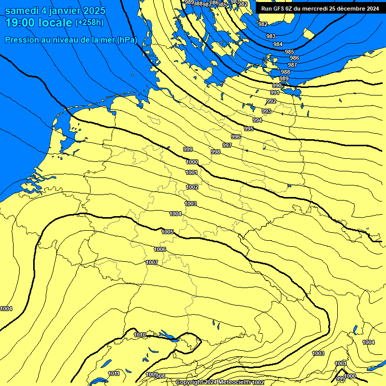 Modele GFS - Carte prvisions 