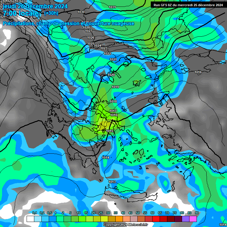 Modele GFS - Carte prvisions 