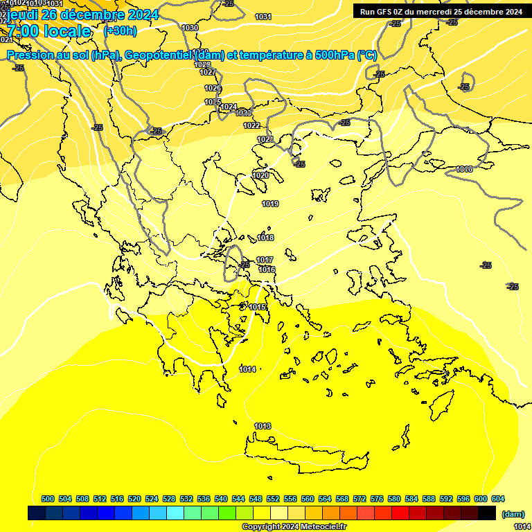 Modele GFS - Carte prvisions 